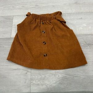 SHEIN Brown Button-Front Skirt for Kids